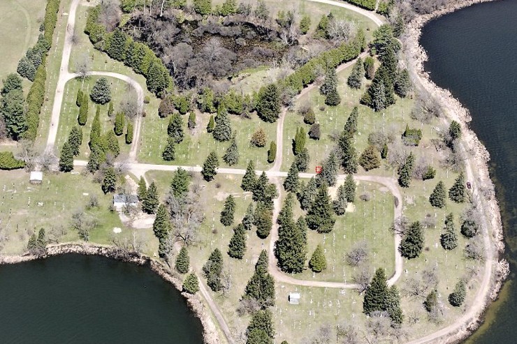 Ariel view of Lakeview Cemetery